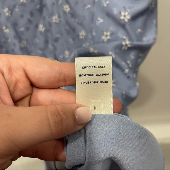 Tailored Rebecca Taylor Petal Fleur Silk-Blend Mini Dress Size 14 Blue Fog - Picture 8 of 9